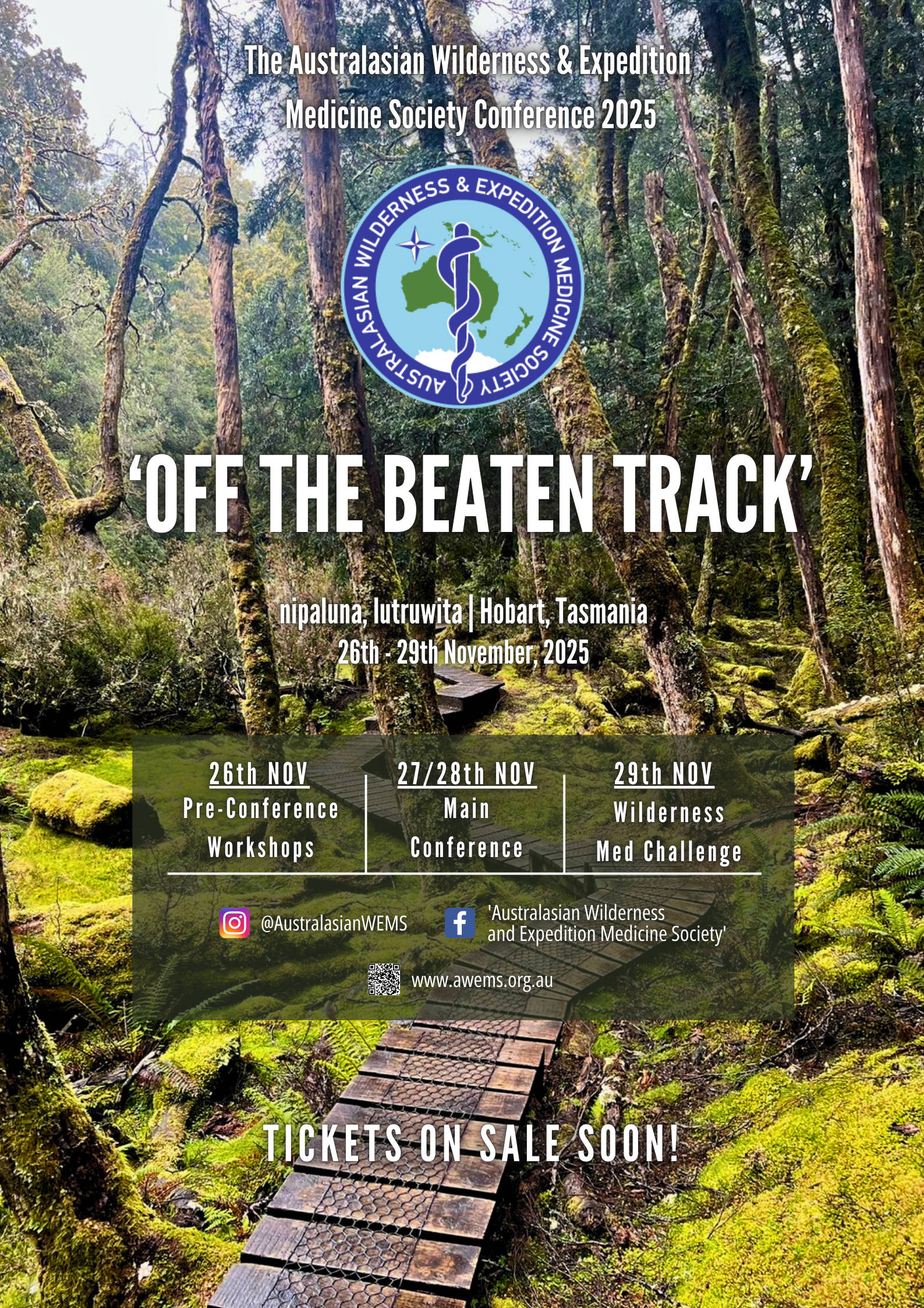 2025 AWEMS Conference ‘Off The Beaten Track’ poster.