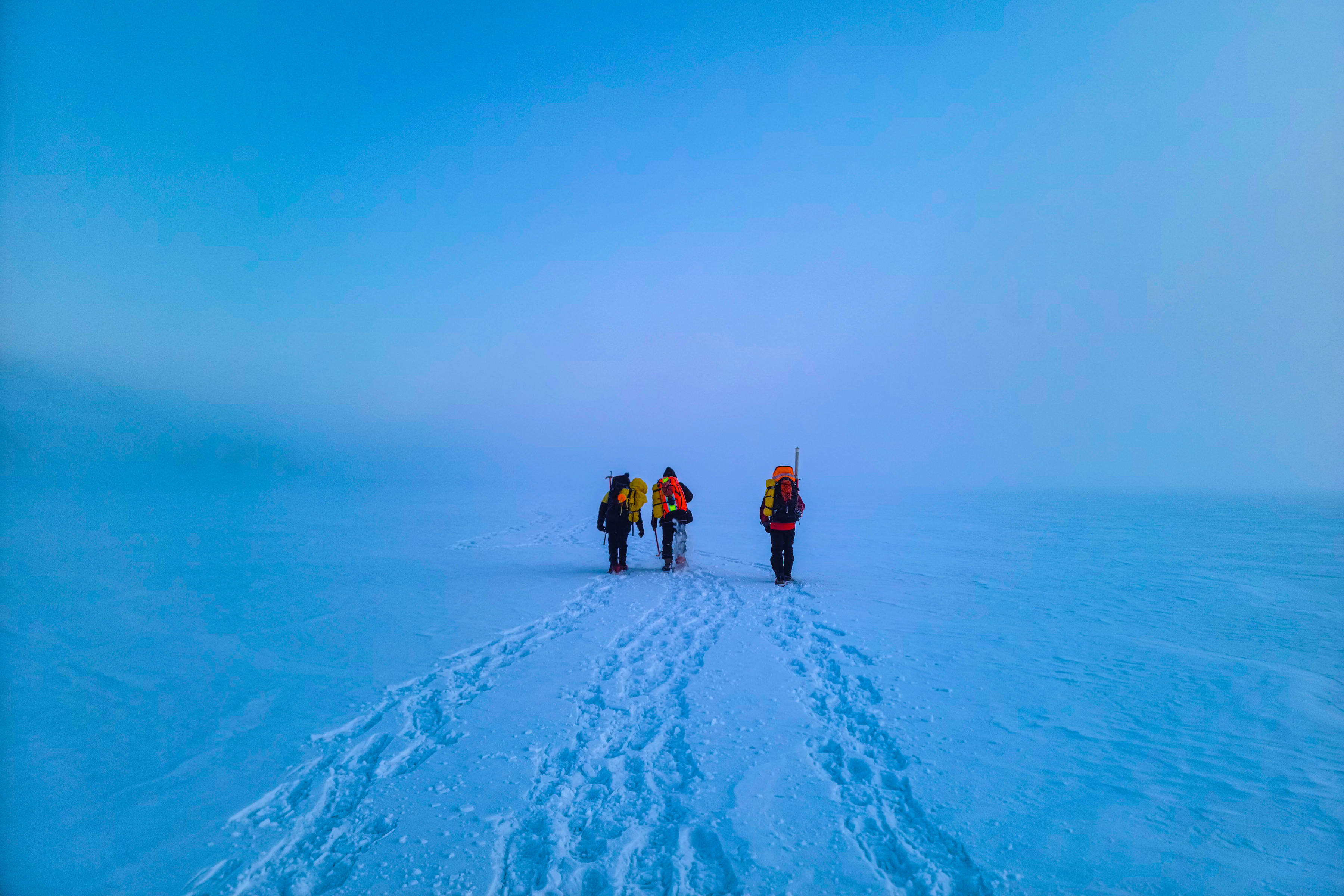 Expeditioners in the field near Casey research station, Antarctica. Photo: Perry Bragg-Dale.