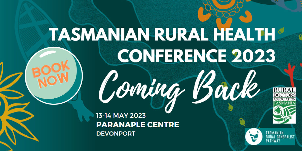 Graphic artwork for the Tasmanian Rural Health Conference 2023.